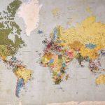 World Map - blue, green, and yellow world map